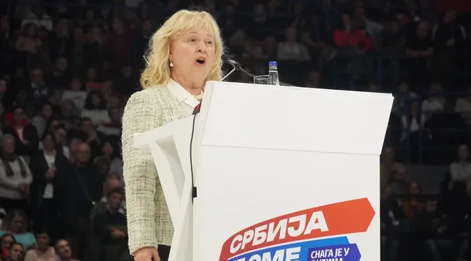 Direktorka Klinike za endokrinologiju KC Srbije Svetlana Vujović govori na predizbornom skupu
