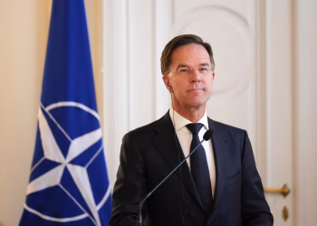 epa11953866 NATO Secretary General Mark Rutte talks during the press conference with the members of the tripartite Presidency of Bosnia and Herzegovina Zeljko Komsic, Denis Becirovic and Zeljka Cvijanovic in Sarajevo, Bosnia and Herzegovina, 10 March 2025. The NATO secretary general is on an official visit to Bosnia and Herzegovina.  EPA-EFE/NIDAL SALJIC
