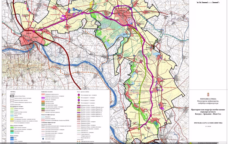 Foto: Prostorni plan područja posebne namene koridor auto-puta Beograd-Zrenjanin-Novi Sad